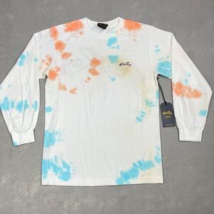 Stan Ray T-Shirt Mens Size Small Long Sleeve Tee Tie Dye White